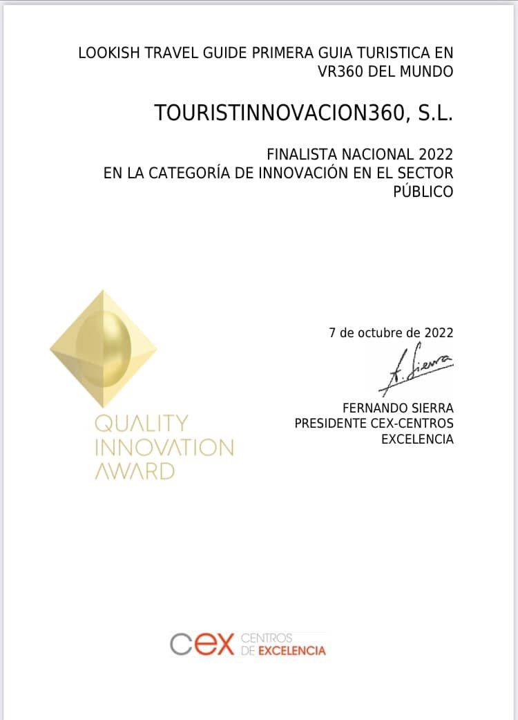 ¡Lookish Travel Guide es finalista nacional en los Premios QIA-Quality Innovación Award!